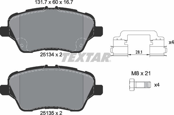 Ford, Brake Pad Set - Textar 2513402