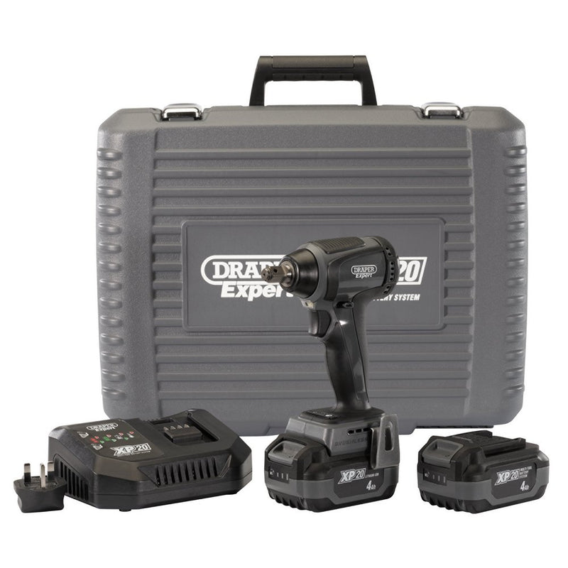 XP20 20V Brushless Impact Wrench - 1/2" - 300Nm - 2 x 4.0Ah Batteries and Fast Charger